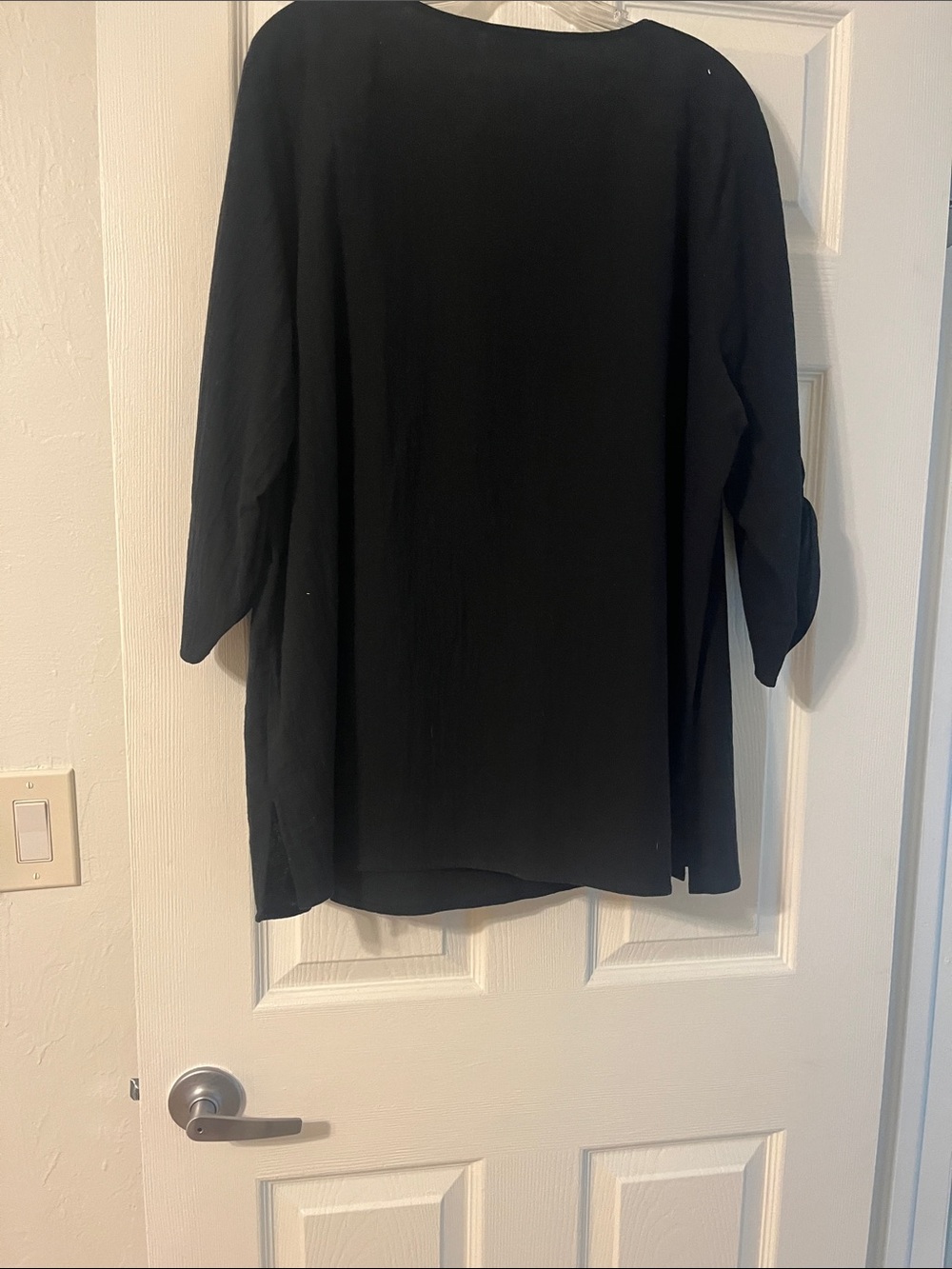 Susan Graver Black Tunic with White Bead Embellishment - Picture 6 of 6